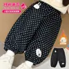 Pantalones de Felpa para Niña Invierno 2025 Nuevo Estilo Coreano Mono de Felpa para Bebé Leggings Ropa de Invierno Pantalones Casuales para Niños