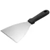 Suministro Directo de Fábrica mango de plástico cabeza ancha pala para pizza acero inoxidable placa de hierro barbacoa mano pastel chef espátula para filete