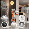 Ornamento de Chão para Alto-falante Xiaoai Lâmpada Céu Estrelado Homem Espacial Astronauta Sala de Estar Gabinete de TV Decoração Grande Presente de Inauguração