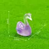 Miniatura de paisagem criativa coroa casal cisne figuras, paisagismo de jardim DIY decorativo pendurado acessórios, pequenos ornamentos