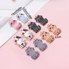 Luminária Pendente de Liga de Metal com Pingente de Gato Estampado Fofo Borda Dourada Gato Pequeno Animal de Estimação Artesanal Cola de Creme Acessórios para Joias DIY Atacado