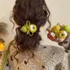 Laços de Abóbora Fofos de Tricô Elásticos para Cabelo Scrunchies para Cabelo de Meninas Prendedores Doces para Rabo de Cavalo