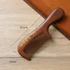 Pente de Sândalo Dourado de Dentes Largos para Modelagem de Cabelo, Pente de Madeira Grande de Dentes para Uso Doméstico, Pente de Madeira Personalizável para Barracas de Mercado