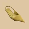 Saltos Altos Stiletto Bico Fino Tamanho Plus Size para Mulheres 2025 Primavera Novos Sandálios Franceses de Camurça de Alto Padrão para Mulheres