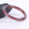Pulsera Gruesa Redonda de Calcedonia Morada Rey Hielo Brasileña para Mujer, Ágata Púrpura Uva, Jade, Venta en Vivo