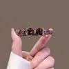 Exquisita Horquilla Coreana para Mujer, Pinza para el Cabello con Forma de Cruz de Aspecto de Alta Gama, Pinza Lateral con Pedrería, Elegante Pinza para el Flequillo, Par de Pinzas