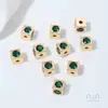 Relleno de Oro de 14K Retención de Color Fuerte Cubo de Circonita de Cuatro Caras Cuentas Espaciadoras Cuadradas Cuentas Cuadradas con Agujero Pasante DIY Cuentas para Collar de Mano Accesorios de Joyería