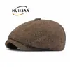 Gorra de lana de espiga para hombre estilo boina, nueva y cálida para otoño e invierno, estilo retro británico, gorra de boina para mujer
