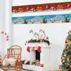 Banner navideño transfronterizo con muñeco de nieve invernal, Santa Claus y fondo de árbol de Navidad, guirnalda de borlas para decoración de fiesta navideña
