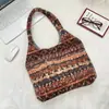 51253 Bolso de Hombro Casual de Felpa Estilo Étnico de Gran Capacidad, Bolsa de Compras para Salidas, Bolso Tote Chaleco para Estudiantes
