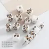 Contas Cerâmicas Quadradas Azuis e Brancas de 8mm Soltas para Acessórios de Colar, Enfeites DIY, Contas Decorativas Estilo Chinês com Furo Reto