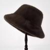Nuevo Sombrero de Pescador de Piel Sintética de Visón Transfronterizo para Mujer, Cálido y Moderno Sombrero de Pescador de Felpa para Otoño e Invierno, Sombrero Engrosado para Mujer
