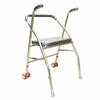 Taburete plegable de acero inoxidable de cuatro patas con asiento para personas mayores discapacitadas.
