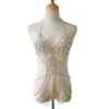Cadena de Pecho de Acrílico Transfronteriza Europea y Americana Accesorios Cadena de Pecho Sexy y de Moda Hueca Multicapa Luminosa Cadena Corporal para Mujer Adorno de Pecho