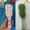 Pente de Cabelo Liso Formato Folha de Bananeira Sem Nós Suporta Cor Personalizada Massagem Dente Macio Almofada de Ar Fofa Pente Alisante