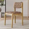 Silla de Comedor de Madera Maciza Hogar Nórdico Moderno Simple Respaldo Acolchado Taburete de Mesa de Comedor Restaurante Lujo Ligero Tela Silla de Mesa de Comedor