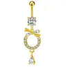 Comercio Electrónico Europeo y Americano Estilo Nuevo Delfín Lindo y Moderno Sexy Brillante Incrustado de Circonita Joyería de Piercing Anillo para Ombligo Anillo de Vientre