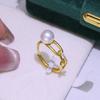 Accesorios DIY Plata de Ley S925 Lujo Ligero Alta Gama Anillo de Perlas Soporte Vacío Accesorios Soporte para Anillo Hecho a Mano Soporte Plateado