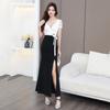 Nuevo Sexy Ajustado con Abertura Tienda Nocturna Técnico de Terapia de Pies Ropa de Trabajo Adelgazante Masaje Vestido Largo Elegante Vestido de Salud de Celebridad