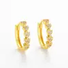 Brincos de Coração de Zircônia Europeus e Americanos Transfronteiriços, Simples e Luxuosos para Mulheres, Versáteis e Elegantes, Presilhas de Orelha de Alta Qualidade, Brincos de Moda de Nicho