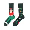 Meias Longas de Algodão Jacquard Cartoon Criativas Nova Tendência Outono/Inverno Estilo Casal Asimétricas Personalidade da Moda
