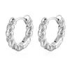 Pendientes de botón para oreja con diseño retorcido minimalista, chapados en oro de 18 quilates, con incrustaciones de diamantes, para uso transfronterizo europeo y americano, pendientes elegantes de alta calidad