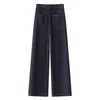 Jeans de moda azul denim de pierna ancha para mujer, estilo fino de verano, nuevo modelo 2026, pantalones rectos estrechos casuales holgados y adelgazantes