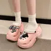 Eva Sensación de Caca Zapatos de Agujeros de Suela Gruesa Pantuflas Dos Usos Accesorios DIY para Mujer Sandalias de Suela Gruesa para Mujer Verano para Exterior en la Playa