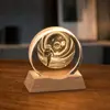Lámpara de noche de cristal para escritorio, adorno creativo de cristal, lámpara ambiental de mesita de noche, pequeño regalo para maestros en la ocasión del inicio de clases