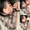 Bufanda Cuadros Linda 2025, Engrosada para Otoño e Invierno, Chal Dulce de Estudiante, Cálida y Versátil, Nuevo Calentador de Cuello Estilo Coreano