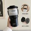 Taza de vacío Taishuo con asa para mujer, gran capacidad, taza de café de acero inoxidable, taza de agua para coche, taza de aspecto atractivo para hombres y niñas