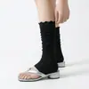 Meias Empilhadas Novas Primavera Verão Femininas Estilo Ballet Barra com Babados Meias Longas Cobertura Respirável para Pés Meias Versáteis Afuniladas para Panturrilha