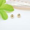 Accesorios de Joyería DIY Cuentas Espaciadoras Sólidas Chapadas en Oro de 18K Cuentas Redondas Lisas Conservadoras del Color Cuentas Sueltas Joyería Yuwei