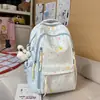 Mochila Nova Estilo Japonês Ins, Mochila com Estampa de Estrelas Fresca e Doce, Mochila Leve Casual para Alunos do Ensino Fundamental II e Médio