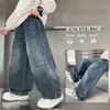 Ropa Infantil para Niños Jeans Sueltos de Pierna Ancha Pantalones Largos Modernos para Niños Mayores Pantalones Versátiles Pantalones Curvos para Niños Otoño