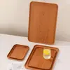 Bandeja Rectangular de Plástico con Imitación de Madera Transfronteriza Restaurante Hotel Sala de Estar Taza de Agua Bandeja de Almacenamiento Engrosada Comercial