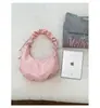 Bolsa Plissada Estilo Doce Transfronteiriça com Grande Capacidade, Bolsa Estilosa Formato Bolinho para o Dia a Dia, Bolsa de Ombro/Axila com Tecido Estampado de Estrelas