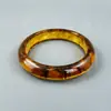 Yongge Jewelry Pulsera Ancha de Resina con Patrón de Ámbar Retro Europeo y Americano Juego de Pulseras Apilables Transparentes Doradas Maillard