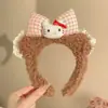 Diadema de Felpa con Estampado de Leopardo Rosa y Moño de Gatito para Mujer, Diadema Linda Versátil para Lavarse la Cara, Pasador, Tocado de Corona Alta