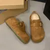 Zapatos para mujer talla grande 2026, tallas 41 a 43, para pies anchos, con suela gruesa para mayor altura, diseño de cobertura total, estilo slip-on, mocasines inspirados en Birkenstock