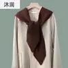 Bufanda de Punto Versátil de Moda Femenina Transfronteriza Gorro de una Pieza Gorro de Lana Chal Cortavientos Cálido de Otoño e Invierno Sombrero de Rafia