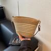 Bolso de Paja para Mujer Verano Estilo Ins Viaje Vacaciones en la Costa Gran Capacidad Un Solo Hombro Axila Moda Rayas