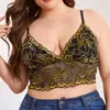 Camisola sexy de talla grande europea y americana con bloques de color y encaje, escote en V pronunciado, sin aros, espalda hermosa, top tipo tubo para interior 7044