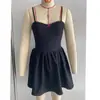 Nuevo Vestido de Moda Casual Versátil Elegante Negro sin Tirantes Ceñido a la Cintura Delgado para Mujer