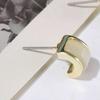 Pendientes Geométricos de Semicírculo con Aguja de Plata S925 para Mujer, Pendientes Versátiles de Piedra Ojo de Gato, Lujo Ligero, Joyería de Nicho de Gama Alta al por Mayor