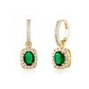 Grande oval esmeralda nacional brincos de moda moda brincos personalizados diamante stud brincos masculino e feminino comércio exterior venda quente jinao