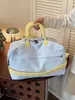 Bolsa de Viagem Curta de Grande Capacidade em Cores Contrastantes, Bolsa de Mão para Viagem de Negócios, Bolsa de Armazenamento de Bagagem de Viagem, Bolsa para Esportes e Fitness, Bolsa de Yoga