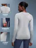 Otoño e Invierno Nuevo Top Transpirable Deportivo de Manga Larga con Cuello Redondo para Mujer Elástico Ajustado Running Fitness Casual Ropa de Yoga