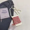 Bolsa de celular tecida da moda para mulheres, nova bolsa transversal casual de férias primavera 2026, bolsa de ombro de praia fresca e simples