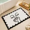 Alfombra de baño absorbente antideslizante de cachemira sintética simple para uso doméstico, resistente a la suciedad, resistente al desgaste, fácil de mantener, felpudo, alfombrilla de inodoro